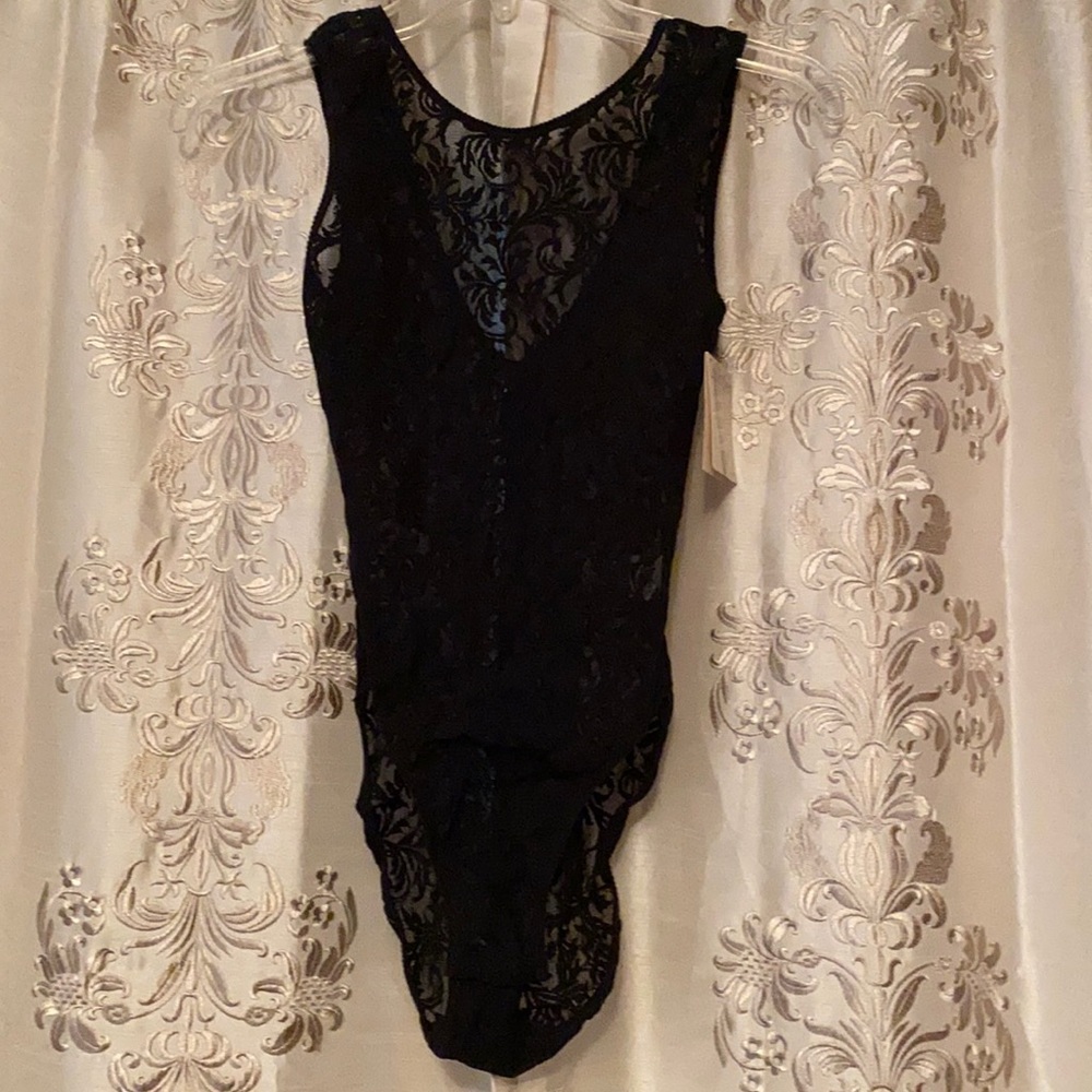 Vintage Calvin Klein Sexy Retro Lace Stretch Bodysuit - Black NWT